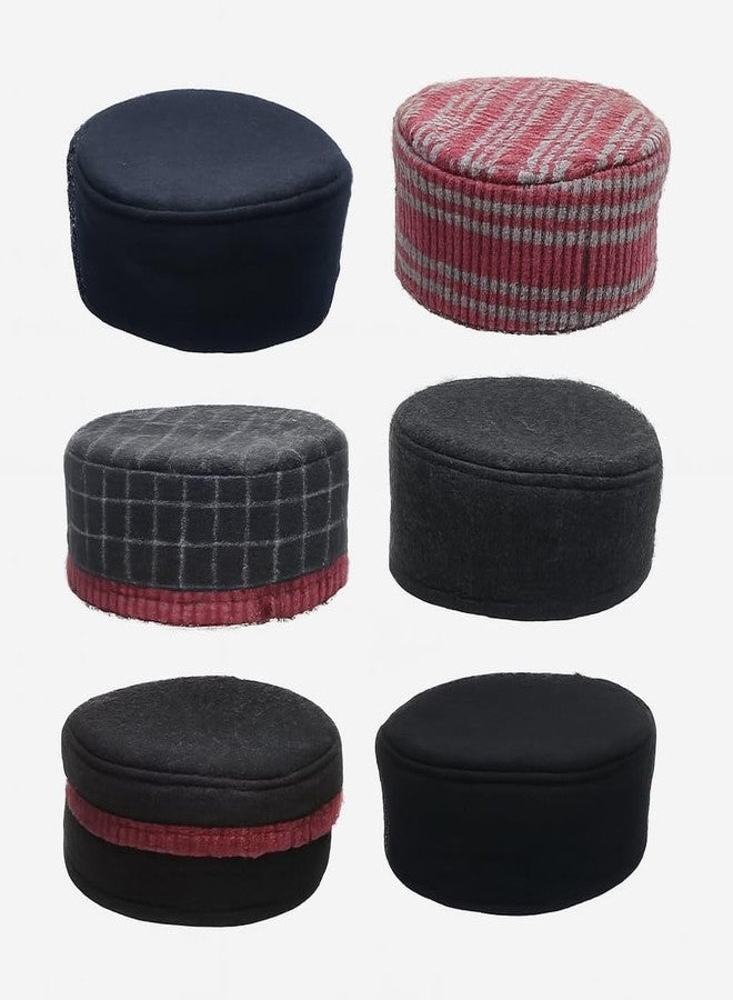 NWF Woolen Kullu Himachali Cap (Random Color & Design) | Traditional Pahadi Topi for Men & Women | Handcrafted Woolen Cap (Pack of 1) Multicolour - Image 2